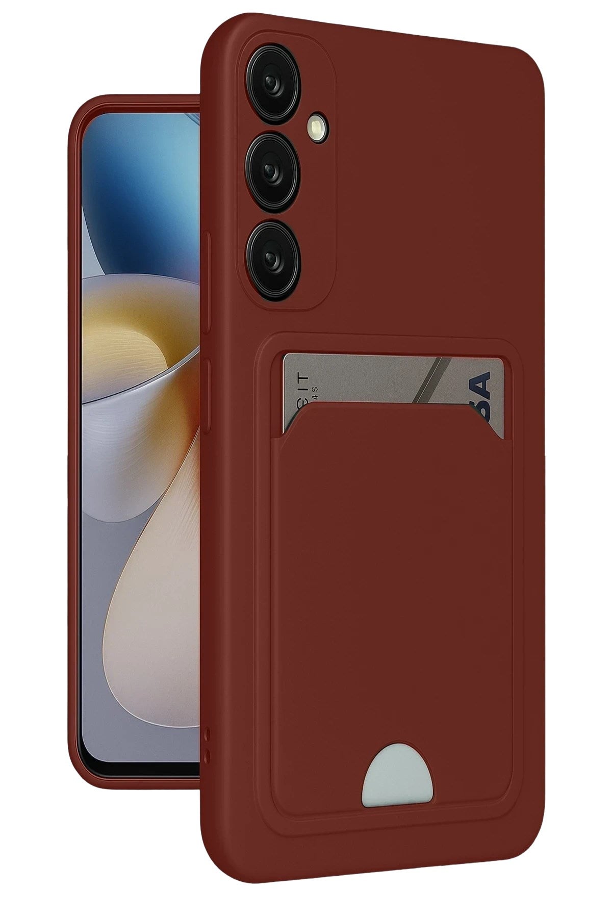 Mey İthalat® Samsung Galaxy S24 FE Kılıf Kelvin Kartvizitli Silikon - Bordo