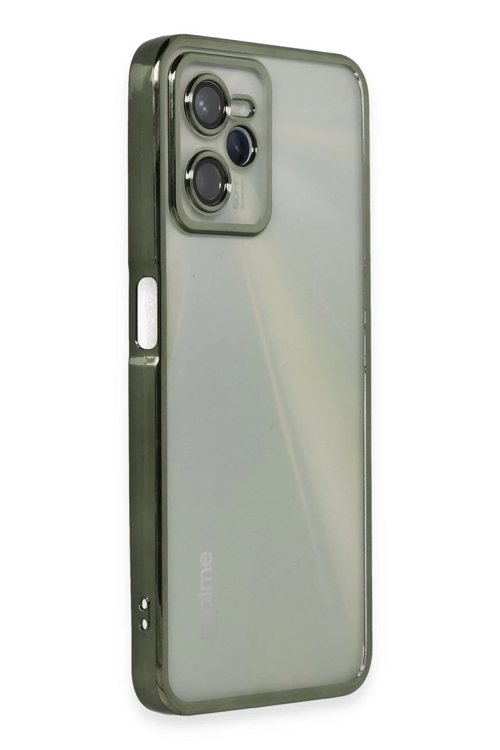 Mey İthalat® Realme C35 Kılıf Lensli Silikon - Yeşil