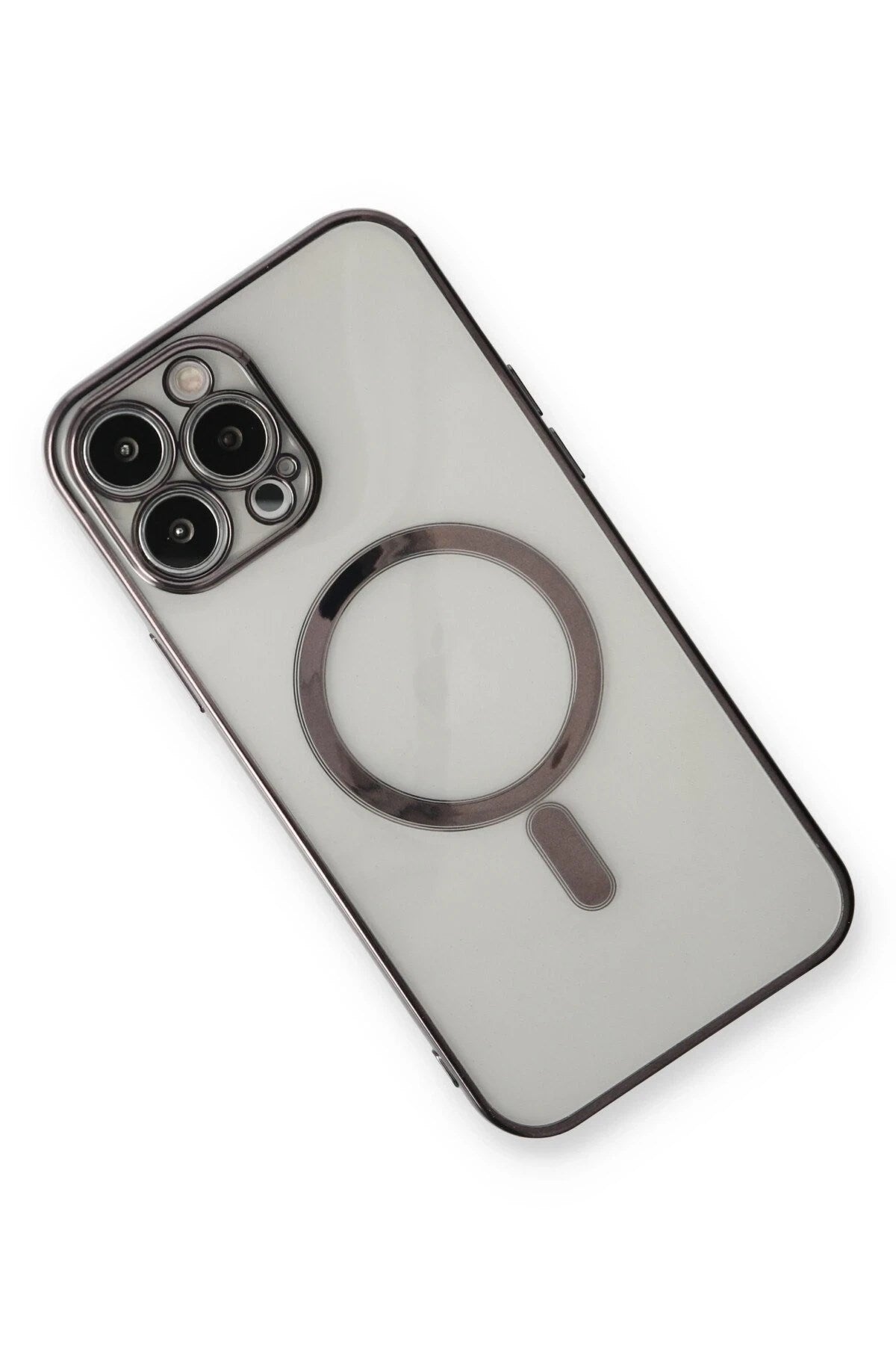 Mey İthalat® iPhone 13 Pro Max Kılıf Magneticsafe Lazer Silikon - Siyah