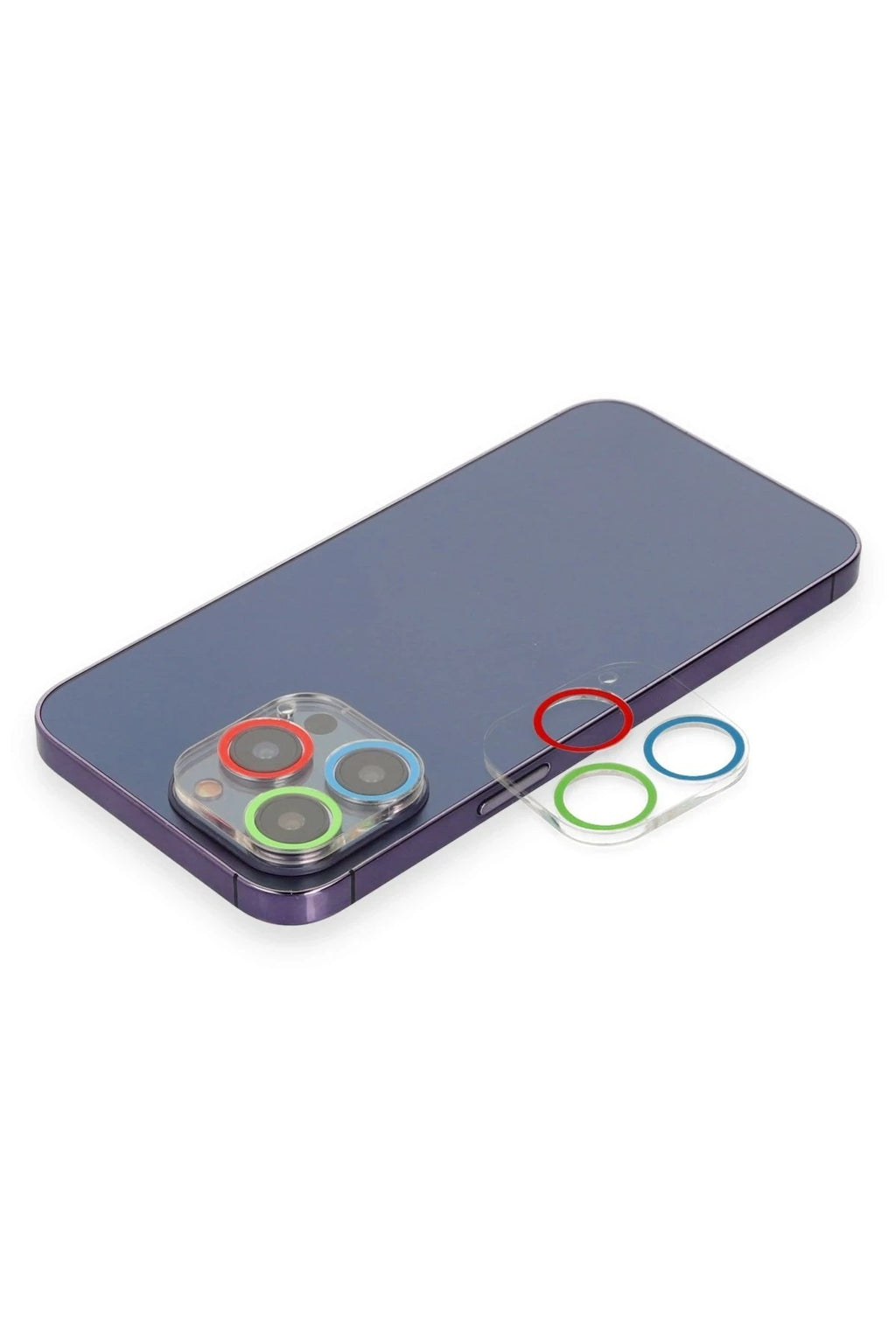 Mey İthalat® iPhone 12 Pro Max Renkli Kamera Lens Koruma Cam - Mavi-Yeşil