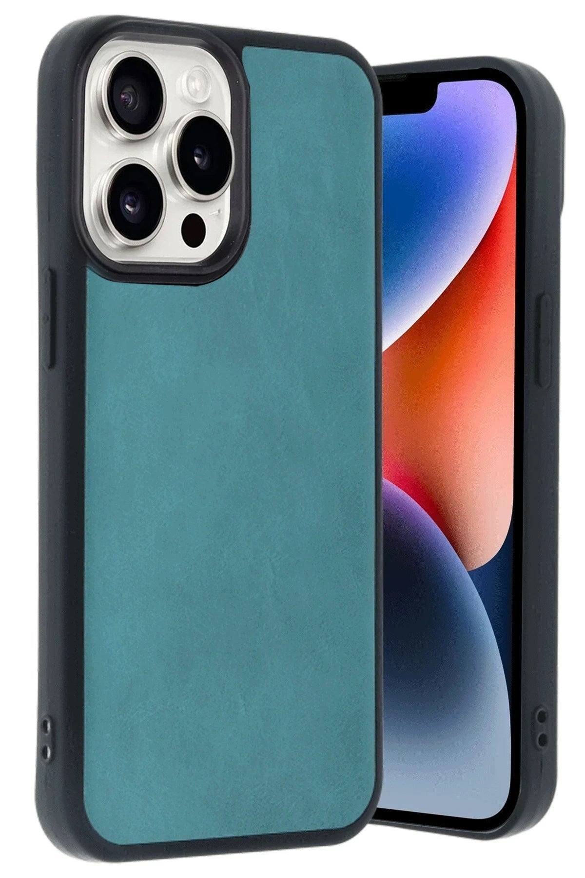 Mey İthalat® iPhone 14 Pro Max Kılıf Aras Deri Kapak - Açık Yeşil