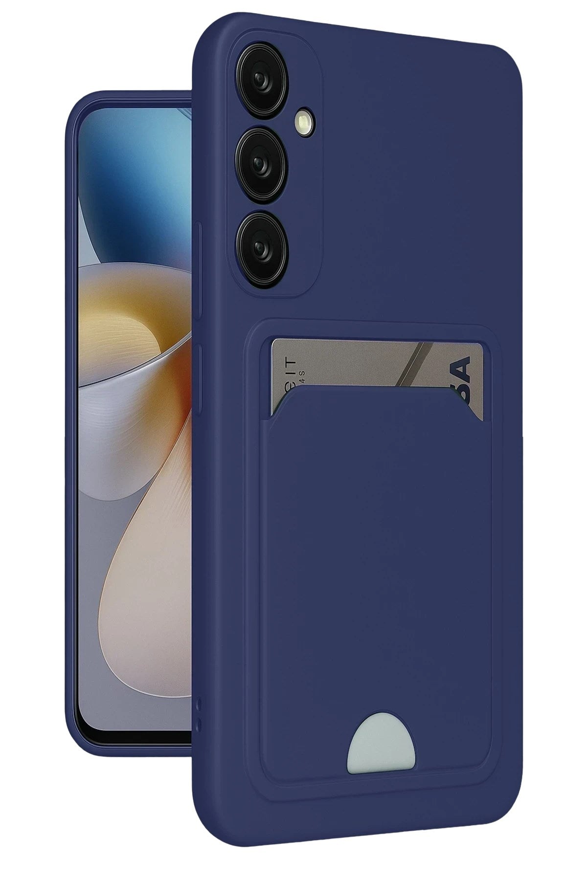 Mey İthalat® Samsung Galaxy A25 5G Kılıf Kelvin Kartvizitli Silikon - Lacivert