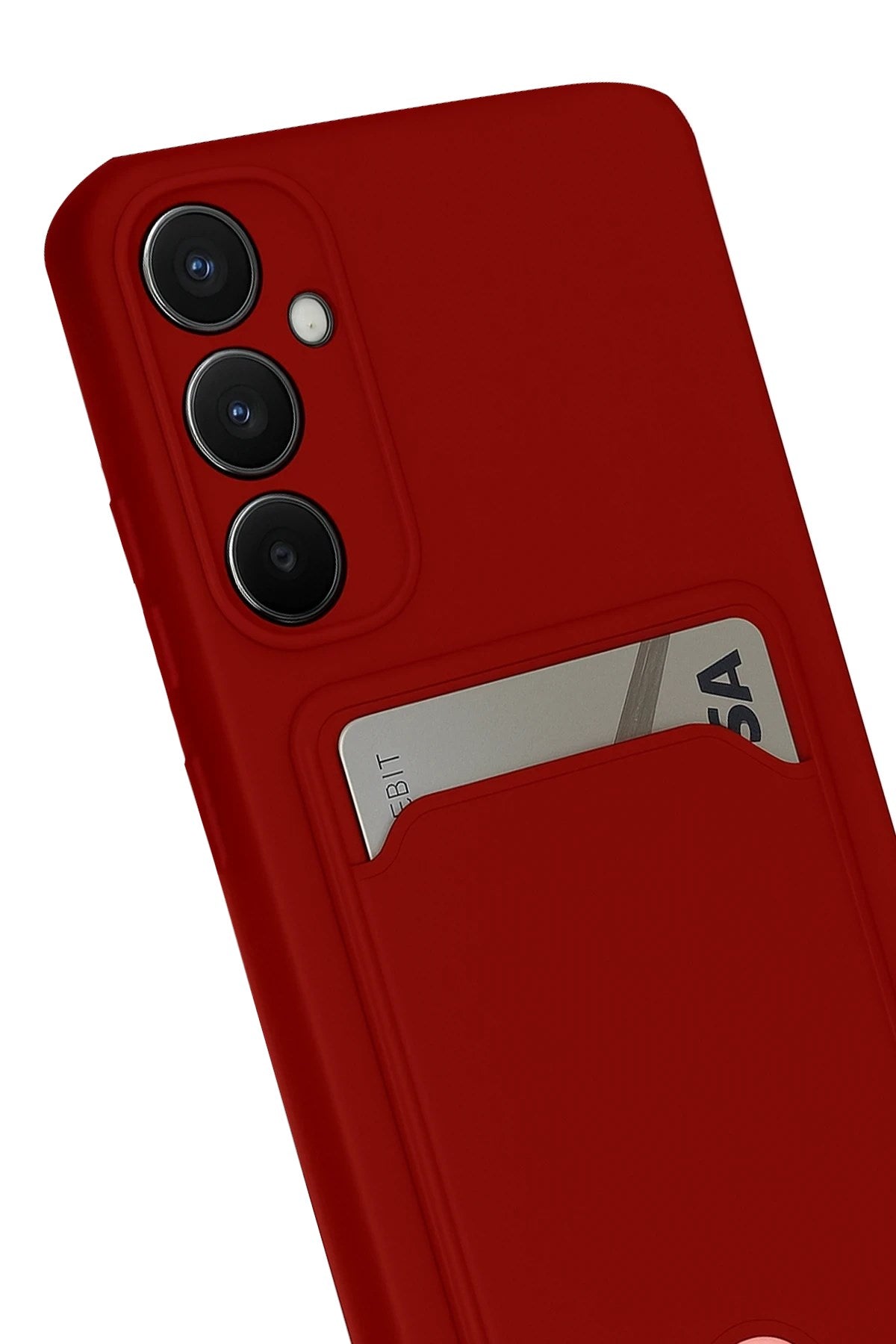 Mey İthalat® Samsung Galaxy S24 FE Kılıf Kelvin Kartvizitli Silikon - Kırmızı