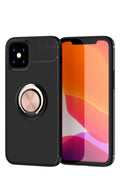 Mey İthalat® iPhone 12 Mini Kılıf Range Yüzüklü Silikon - Siyah-Gold