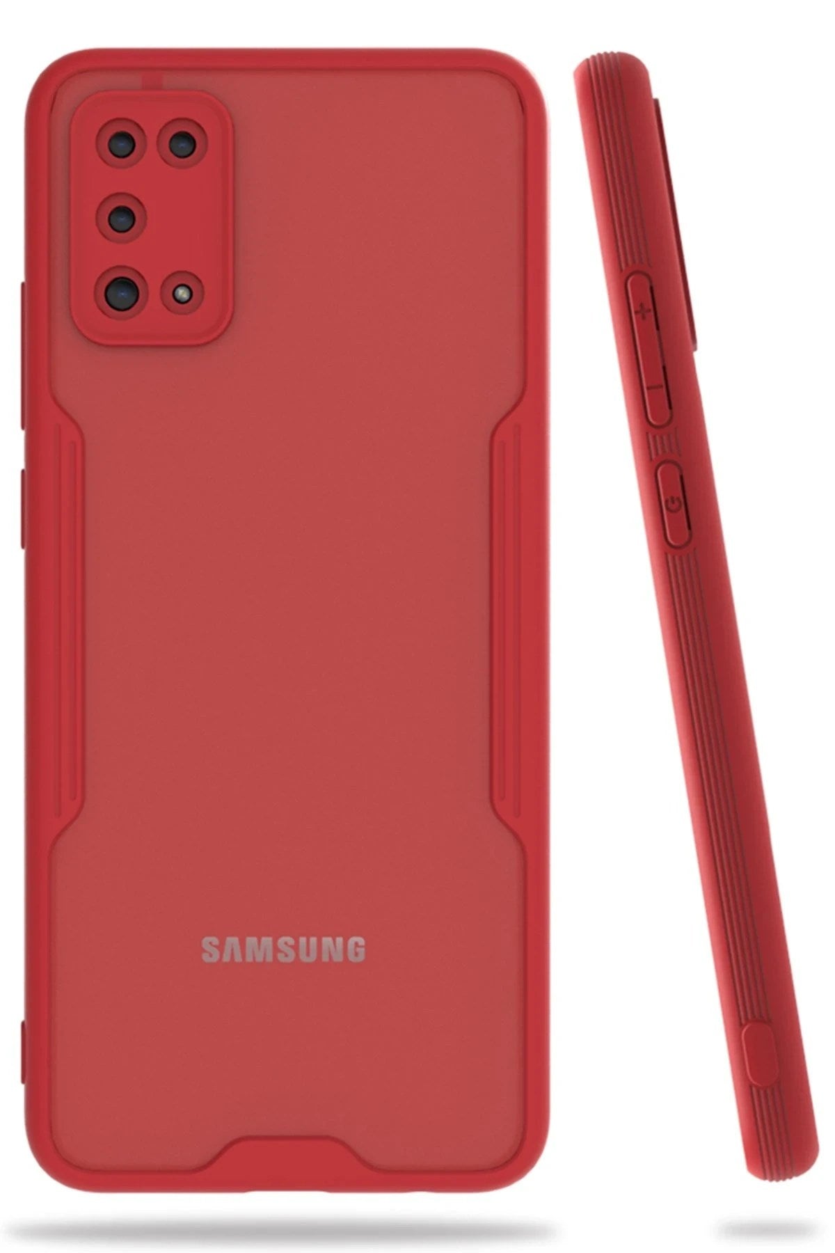 Mey İthalat® Samsung Galaxy A02S Kılıf Platin Silikon - Kırmızı