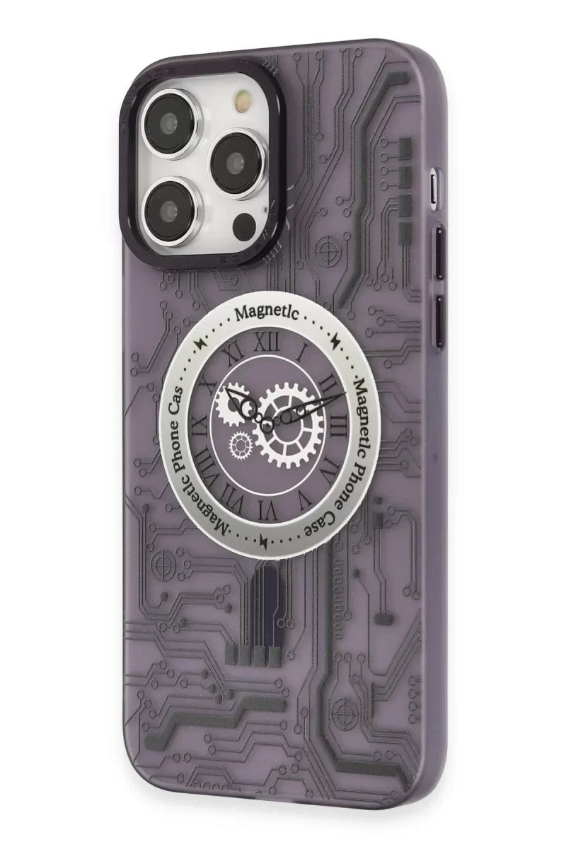 Mey İthalat® iPhone 14 Pro Kılıf Apollo Magneticsafe Desenli Kapak - Apollo Mor - 5