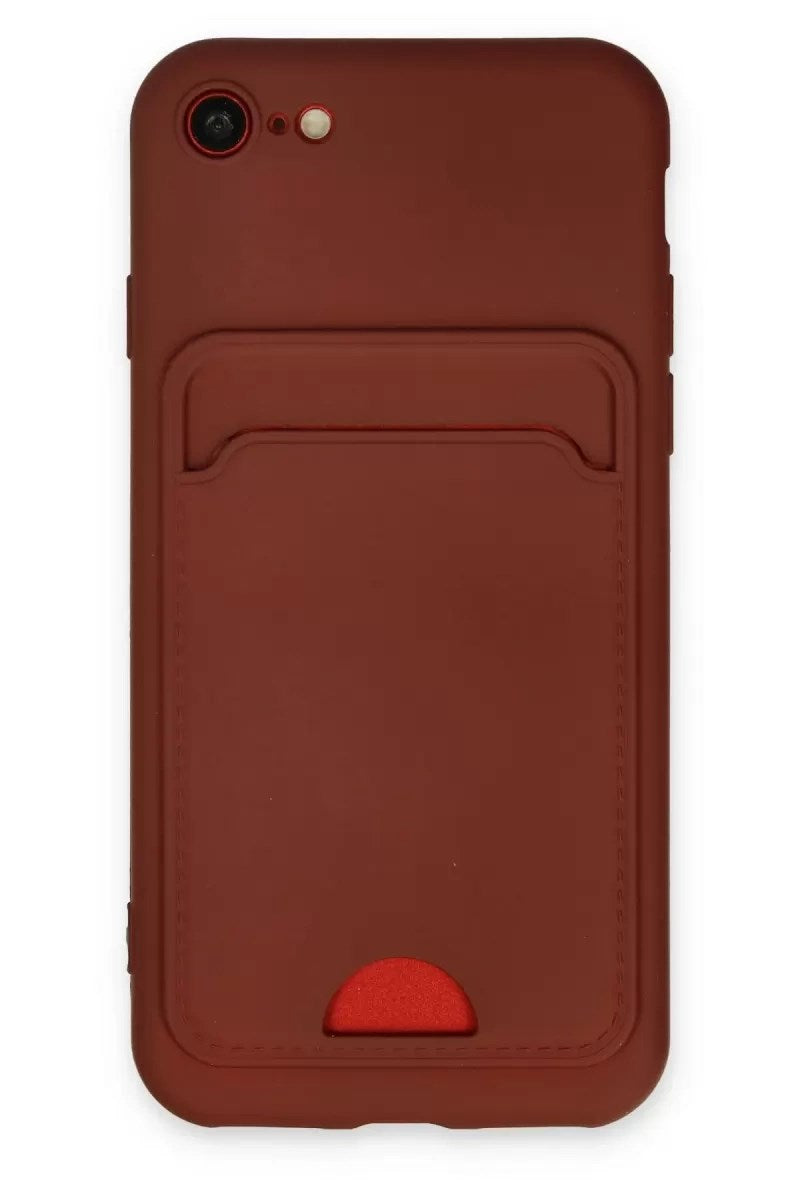 Mey İthalat® iPhone 7 Kılıf Kelvin Kartvizitli Silikon - Bordo