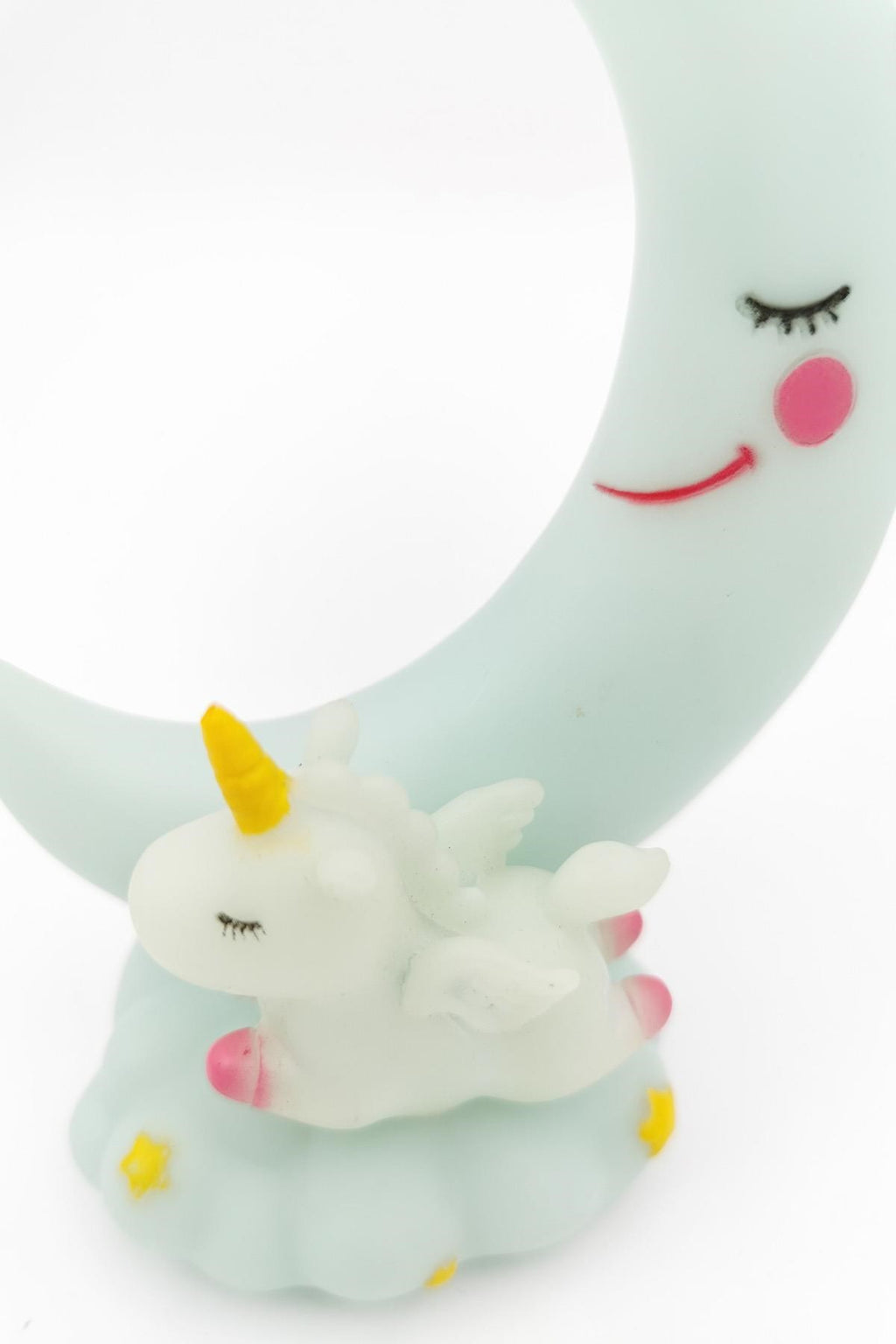 Sevimli Ay Ve Unicornlu Renk Değiştiren Gece Lambası Su Yeşili