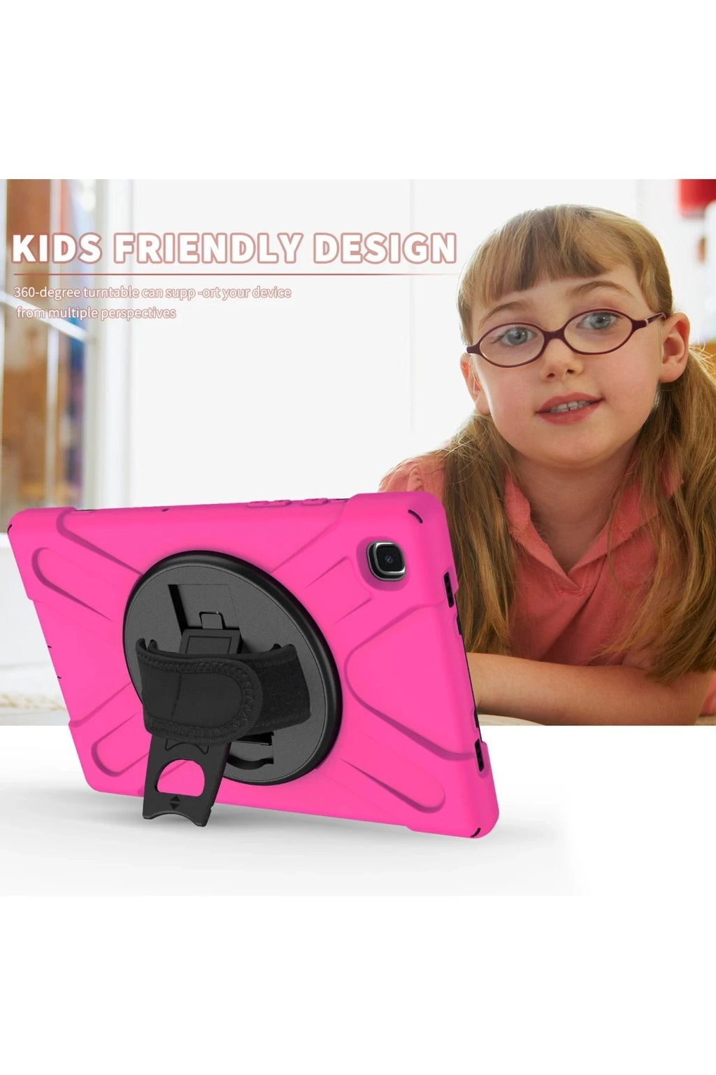 Mey İthalat® Samsung Galaxy T220 Tab A7 Lite 8.7 Kılıf Amazing Tablet Kapak - Pembe