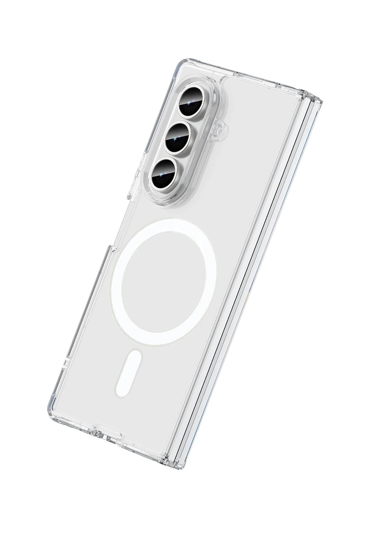 Mey İthalat® Samsung Galaxy Z Fold 7 Kılıf Magneticsafe Şeffaf Silikon - Şeffaf