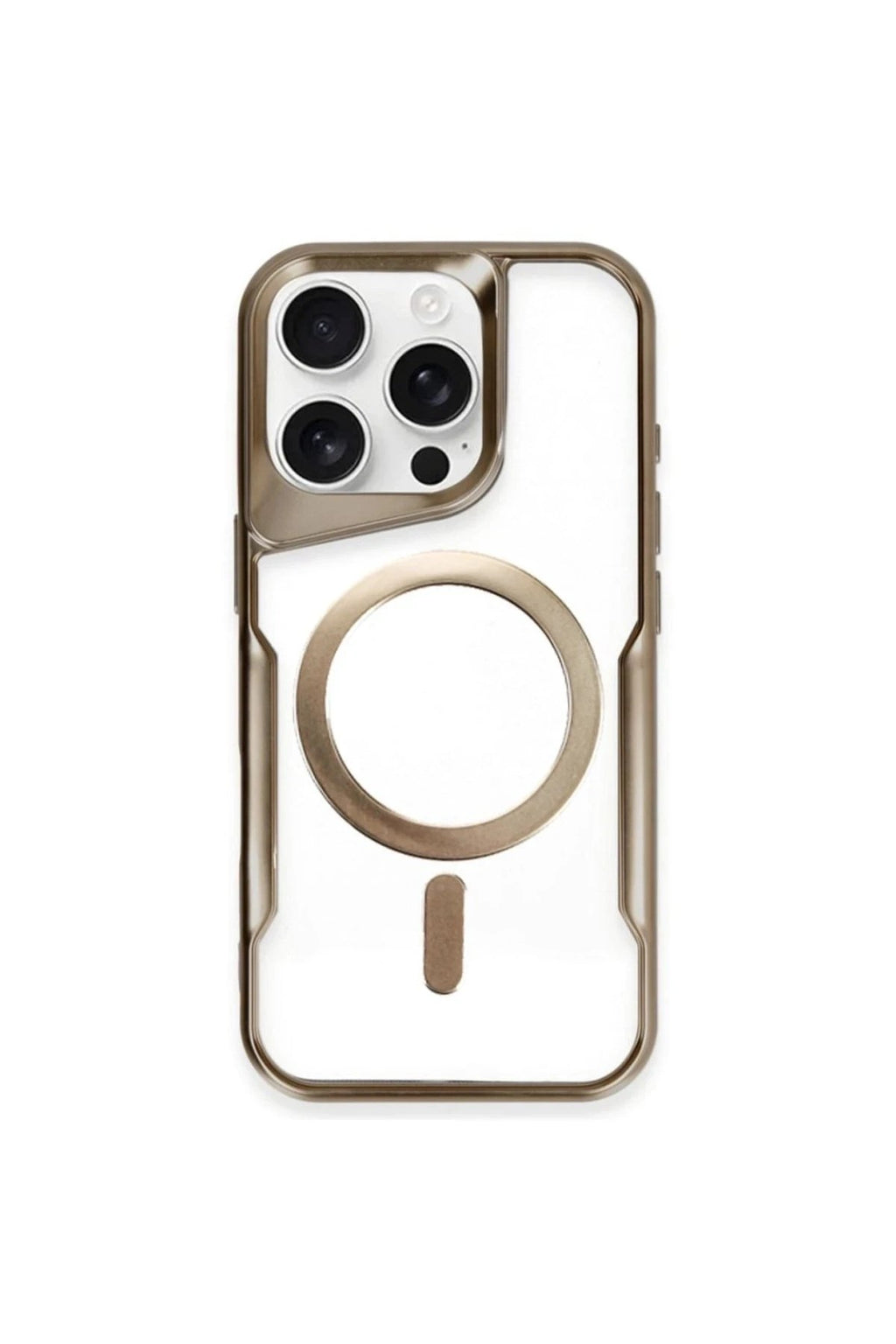 Mey İthalat® iPhone 15 Pro Kılıf Boyi Magsafe Silikon Kapak - Kahverengi