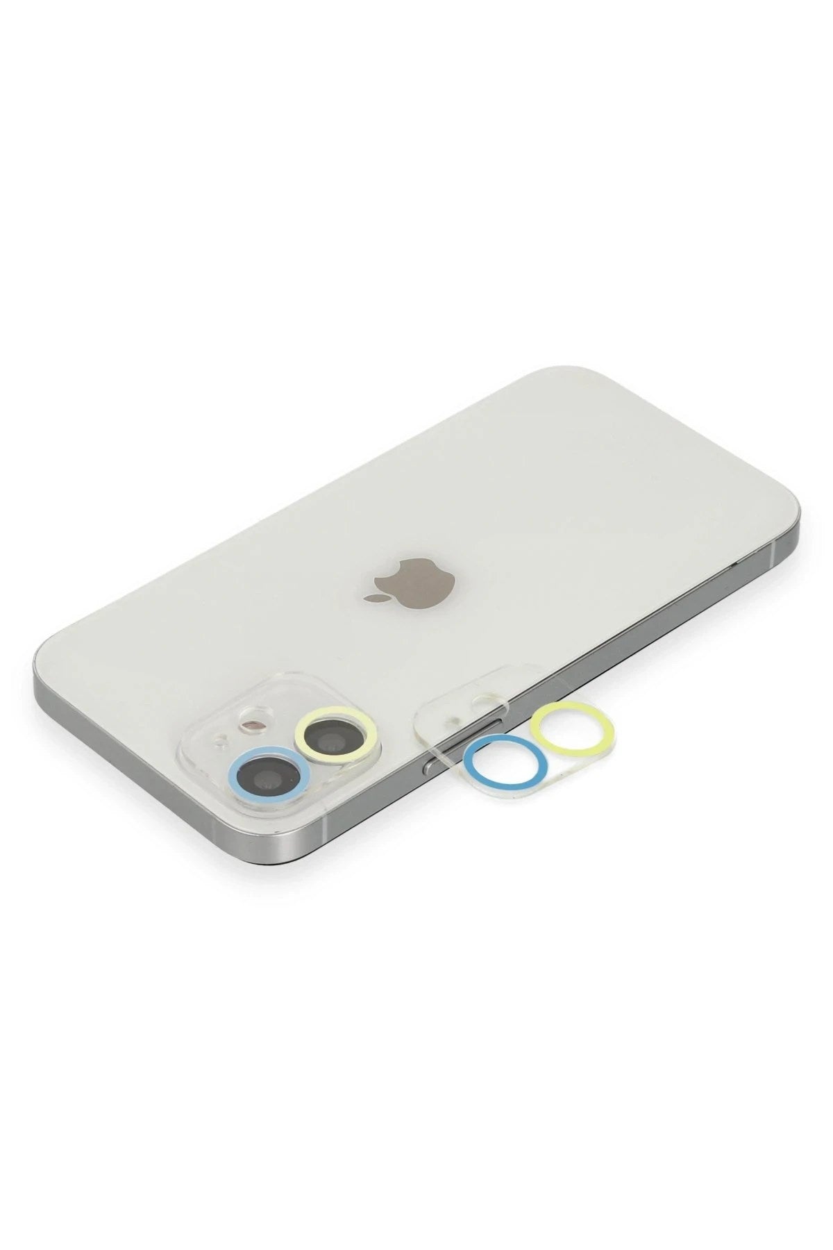 Mey İthalat® iPhone 12 Mini Renkli Kamera Lens Koruma Cam - Sarı-Mavi