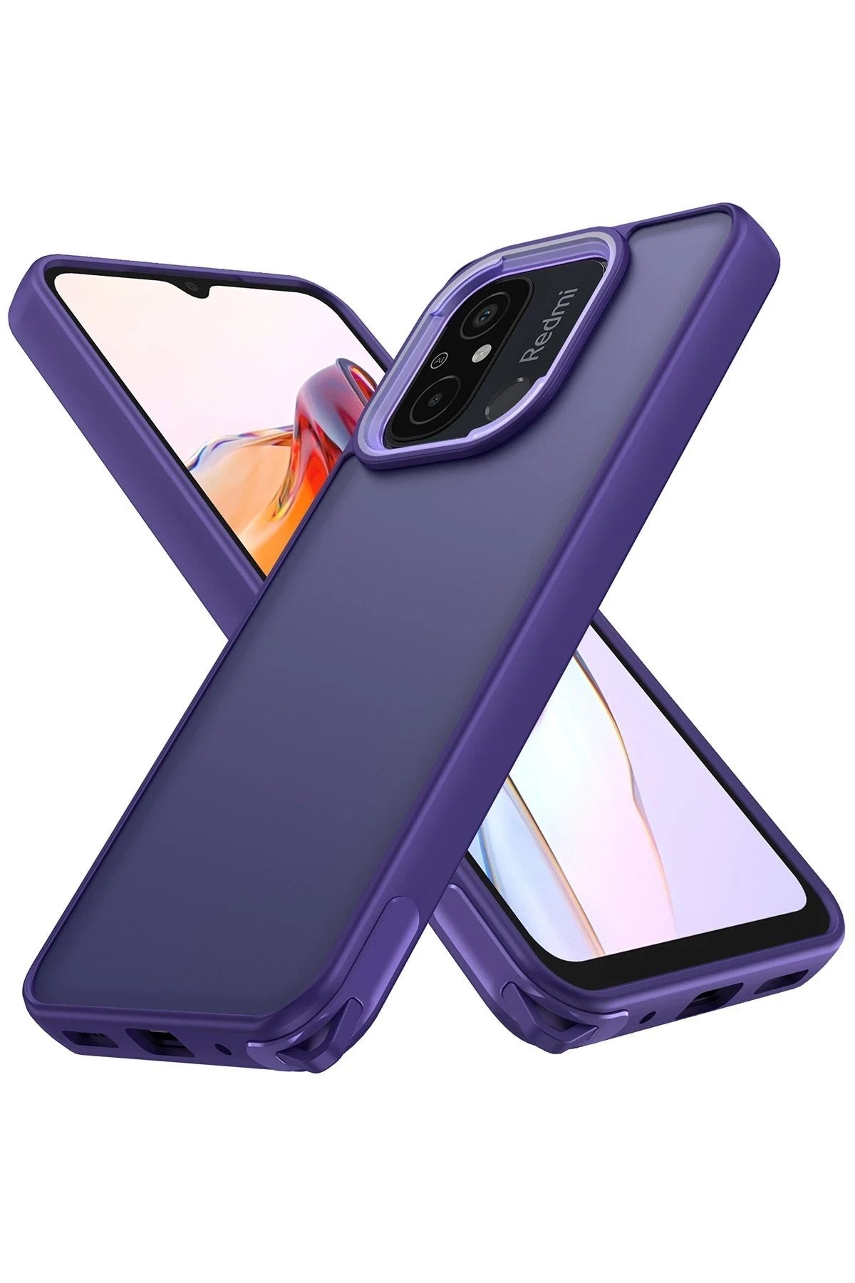 Mey İthalat® Redmi 12C Kılıf Elegant Kapak - Derin Mor
