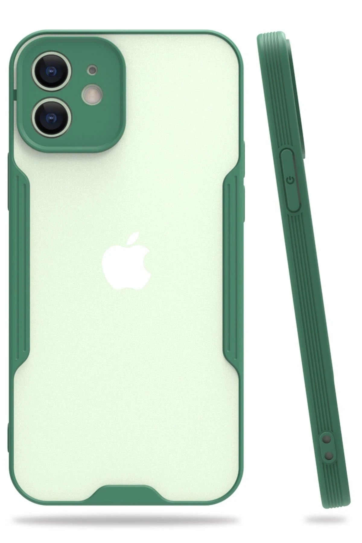 Mey İthalat® iPhone 12 Kılıf Platin Silikon - Yeşil