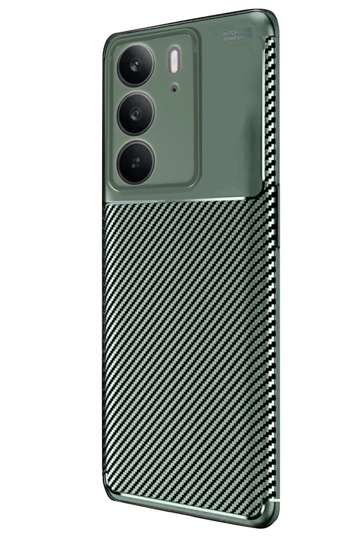 Mey İthalat® Realme C75 4G Auto Focus Karbon Kapak - Koyu Yeşil