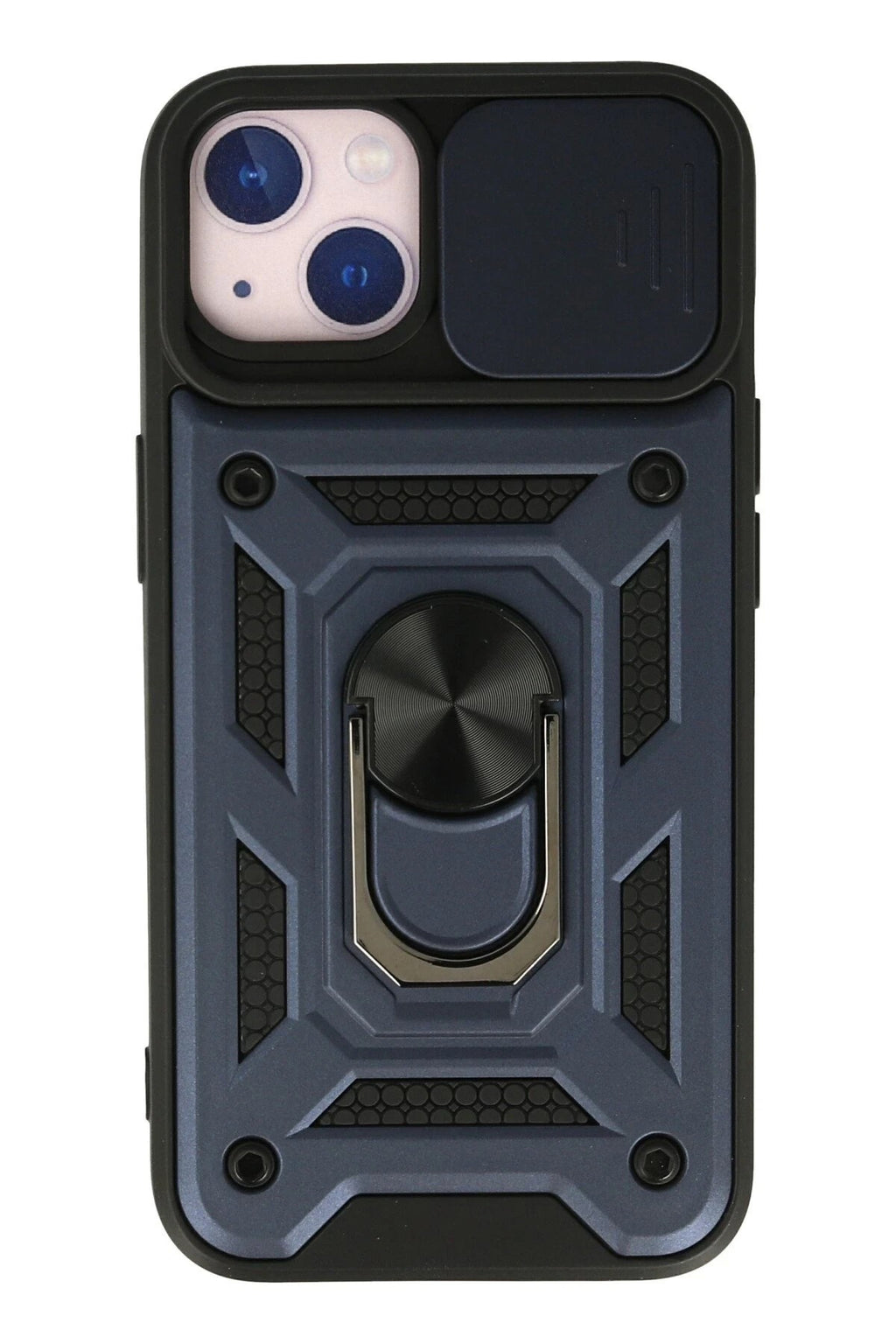 Mey İthalat® iPhone 13 Kılıf Pars Lens Yüzüklü Silikon - Lacivert