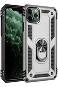 Mey İthalat® iPhone 11 Pro Max Kılıf Sofya Yüzüklü Silikon Kapak - Gümüş