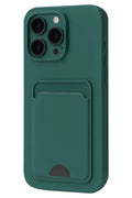 Mey İthalat® iPhone 16 Pro Max Kılıf Kelvin Kartvizitli Silikon - Koyu Yeşil