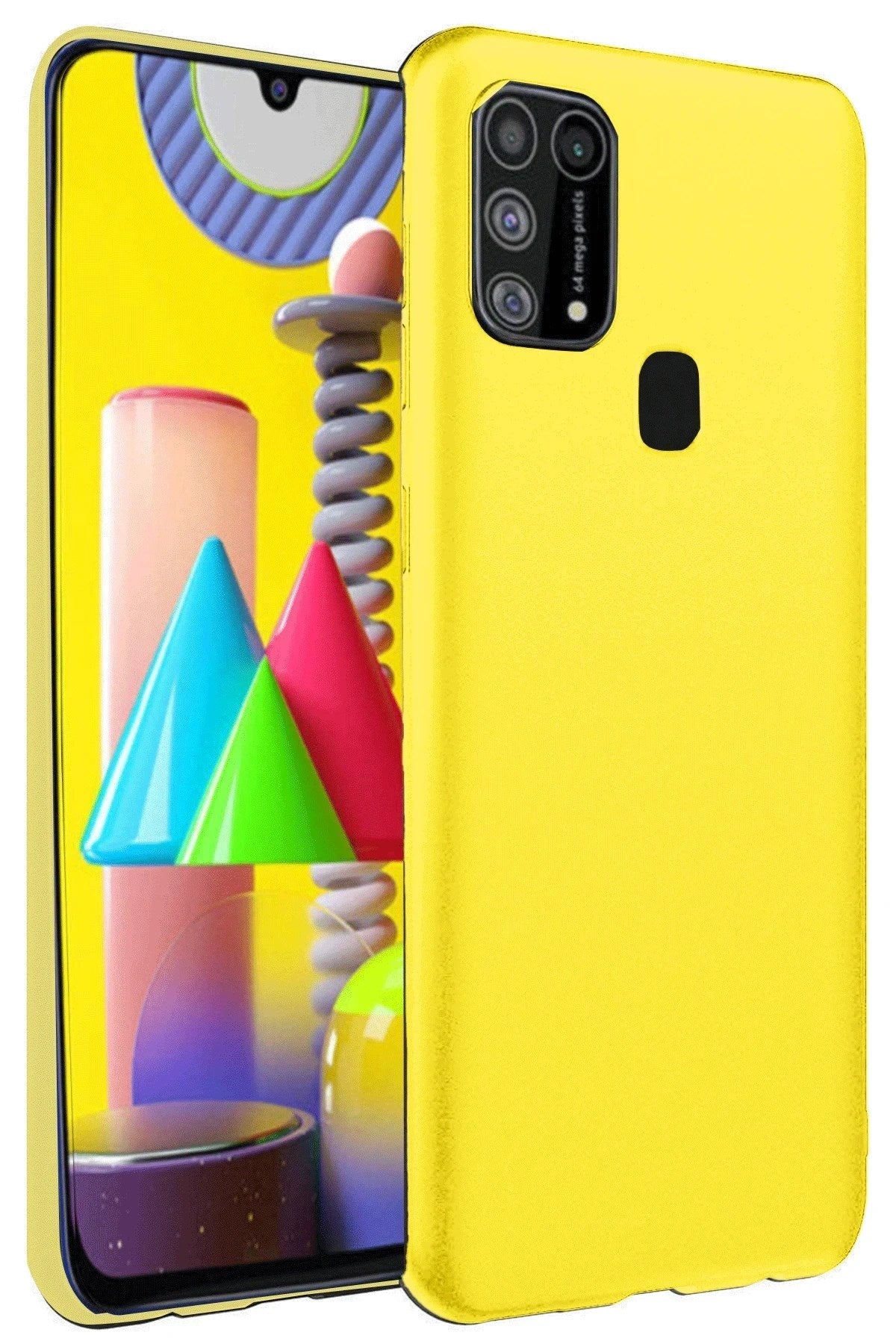 Mey İthalat® Samsung Galaxy M31 Kılıf Nano içi Kadife Silikon - Sarı