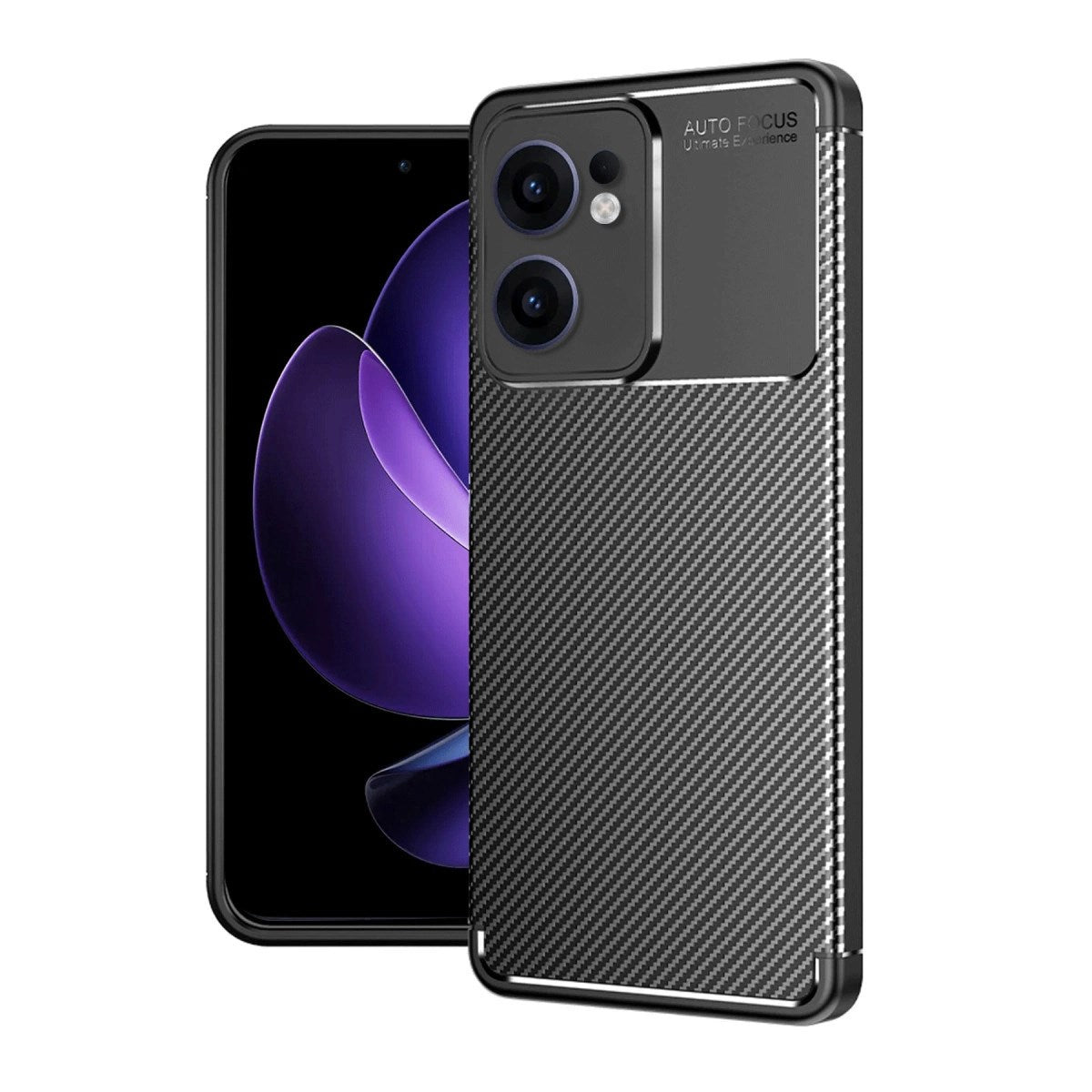 Mey İthalat® Reno 13F Kılıf Auto Focus Karbon Kapak - Siyah