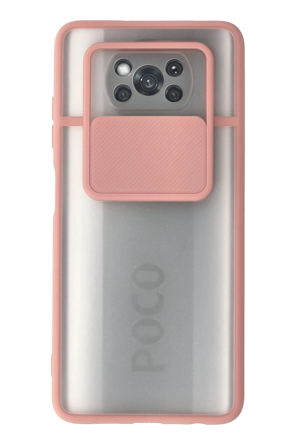 Mey İthalat® Pocophone X3 Kılıf Palm Buzlu Kamera Sürgülü Silikon - Pembe