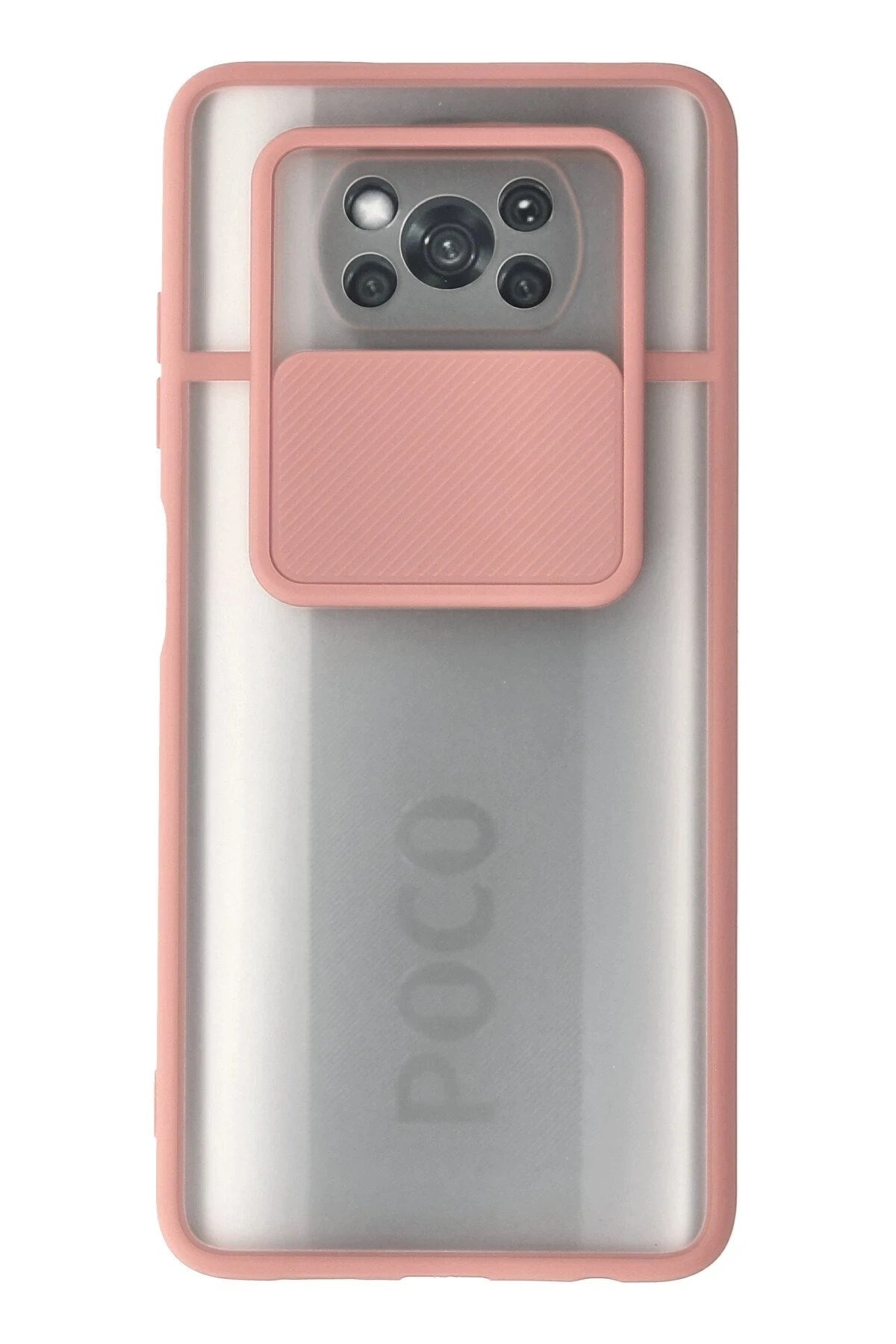 Mey İthalat® Pocophone X3 Kılıf Palm Buzlu Kamera Sürgülü Silikon - Pembe