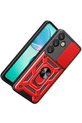 Mey İthalat® Samsung Galaxy S26 Pars Lens Yüzüklü Silikon - Kırmızı