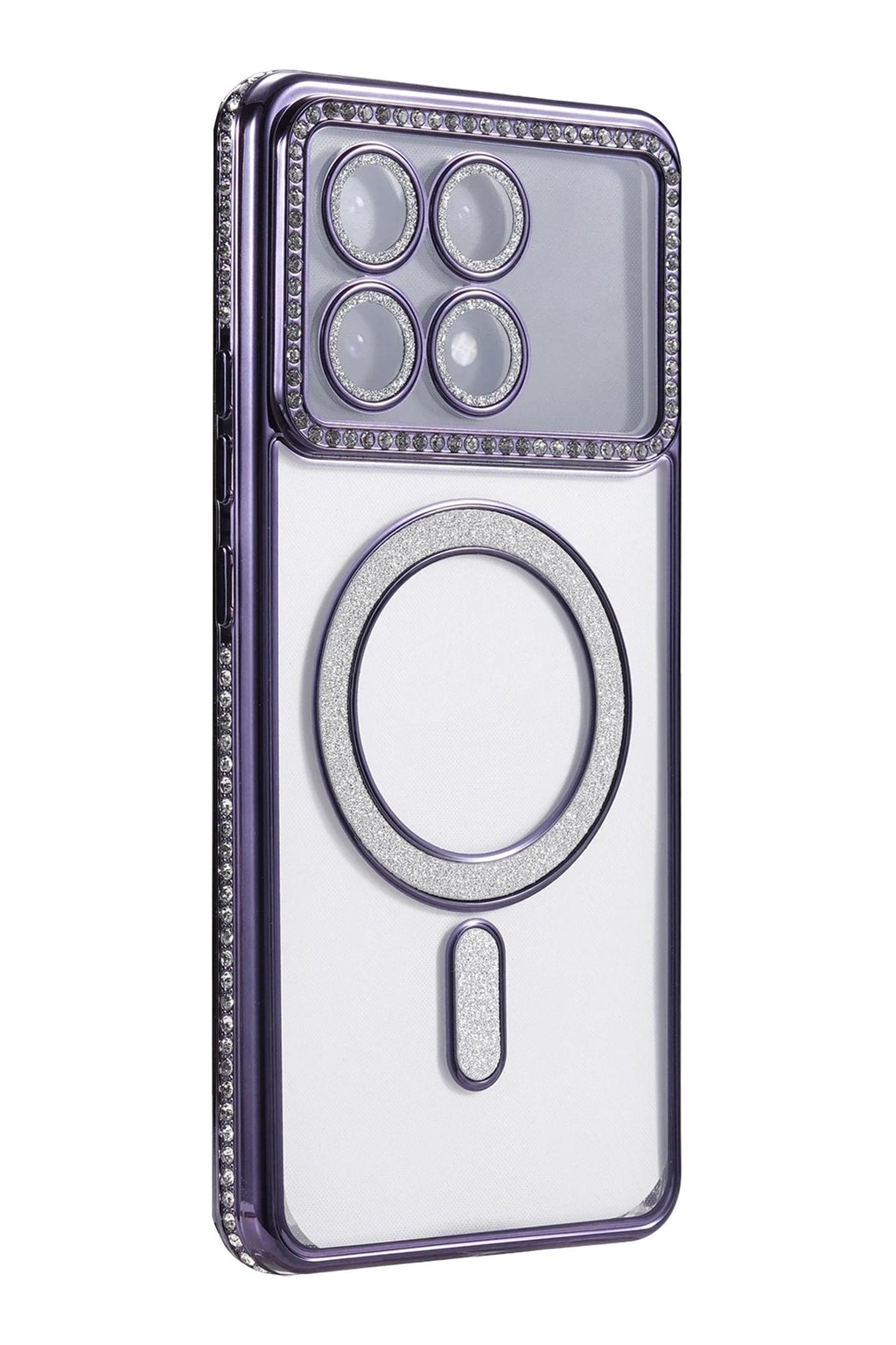 Mey İthalat® Poco X6 Pro Joke Simli Magneticsafe Kılıf - Derin Mor