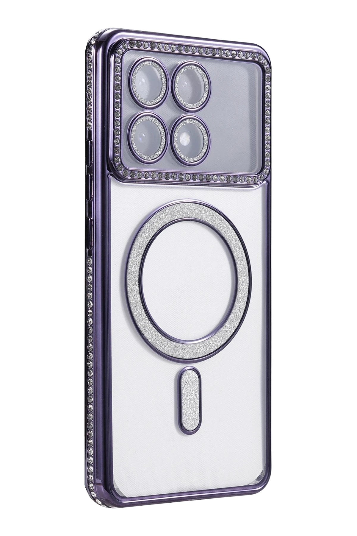 Mey İthalat® Poco X6 Pro Joke Simli Magneticsafe Kılıf - Derin Mor