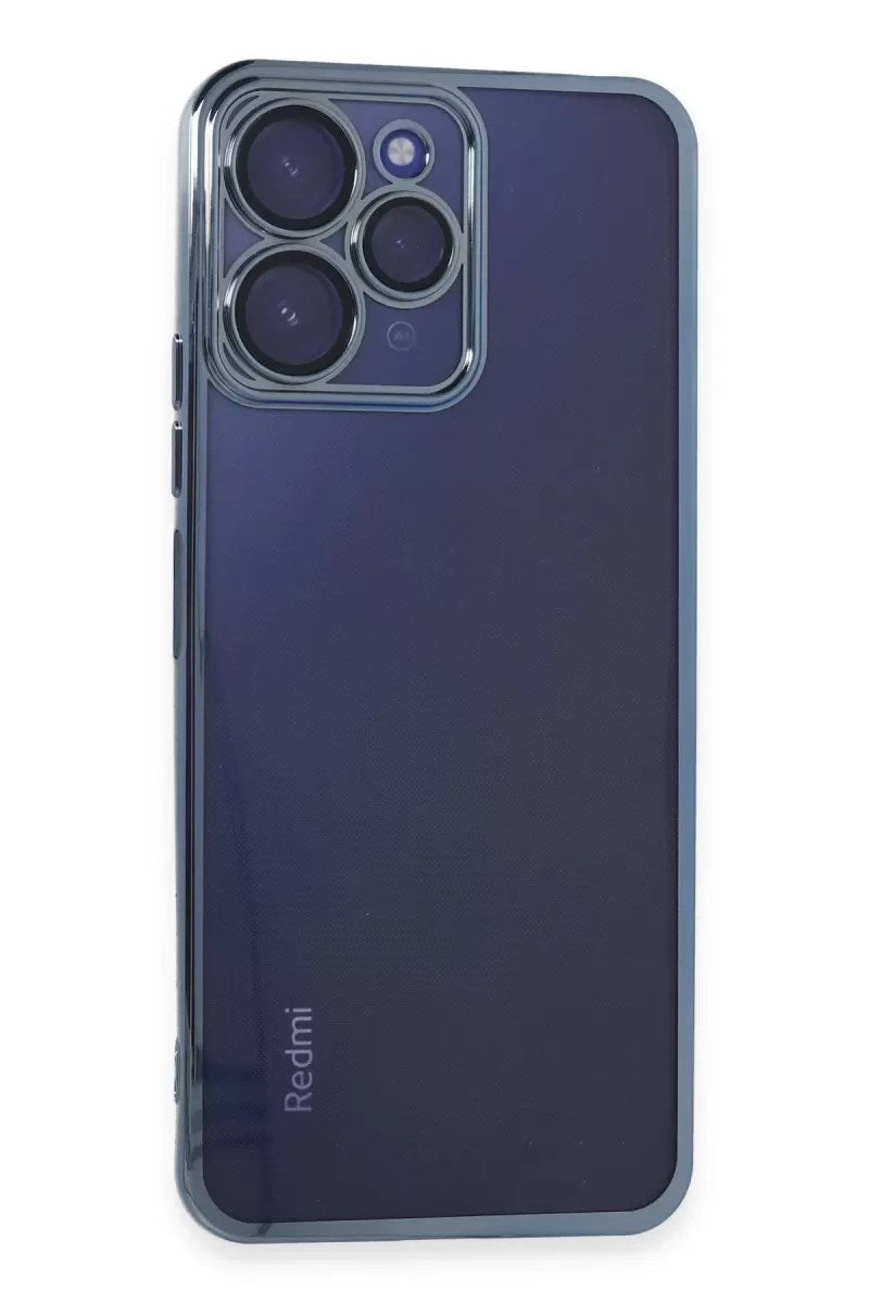 Mey İthalat® Redmi 12 Kılıf Lensli Silikon - Açık Mavi