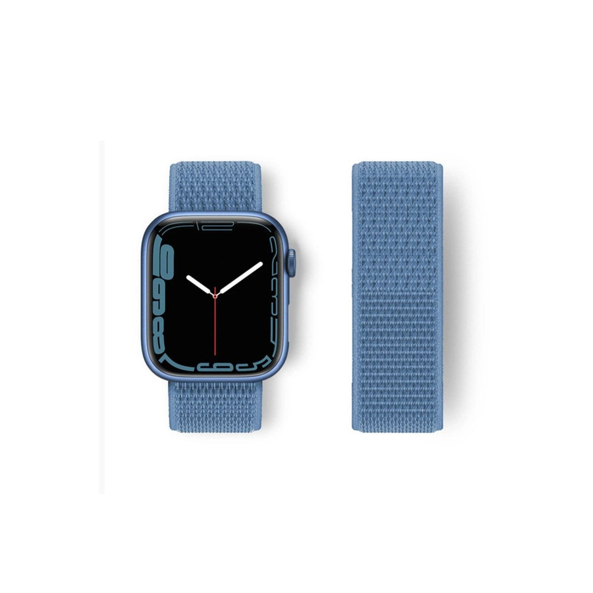 Mey İthalat® Watch 42mm Hasırlı Cırtcırtlı Kordon - Mavi