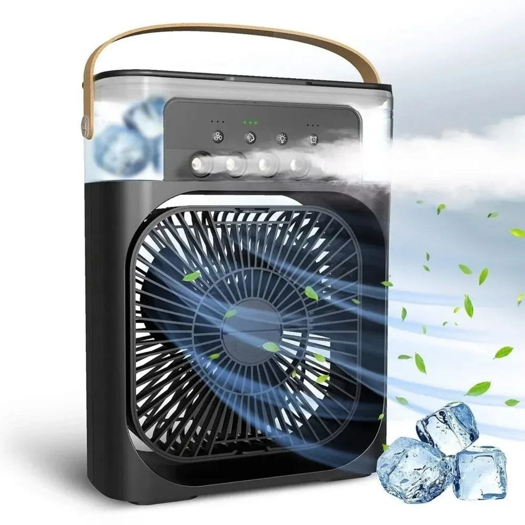 Taşınabilir 3 Farklı Mod Ayarlı 7 Farklı Led Işıklı Sulu Soğutmalı Taşınabilir Masaüstü USB Fan Vantilatör