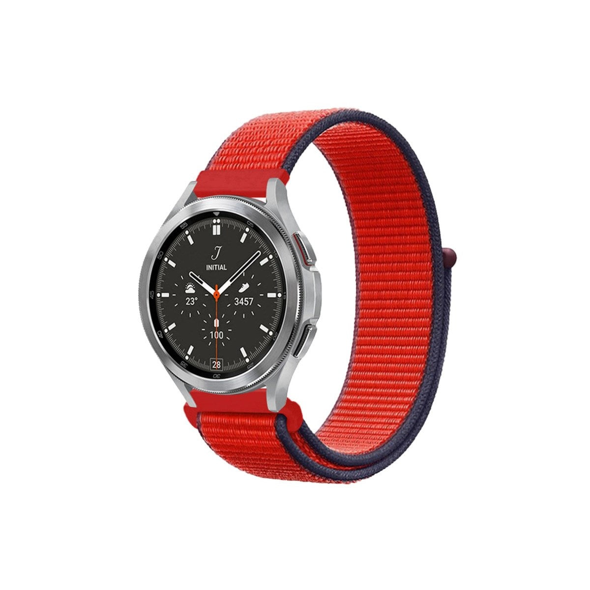 Mey İthalat® Watch 22mm Hasırlı Cırtcırtlı Kordon - Kırmızı