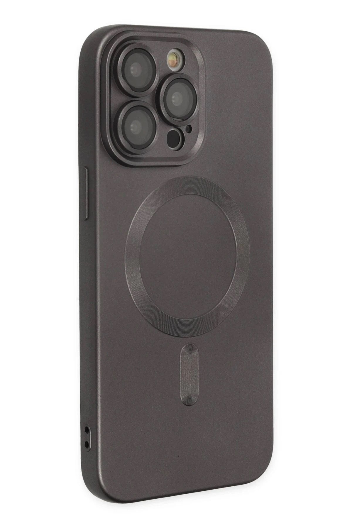 Mey İthalat® iPhone 13 Pro Kılıf Moshi Lens Magneticsafe Silikon - Füme
