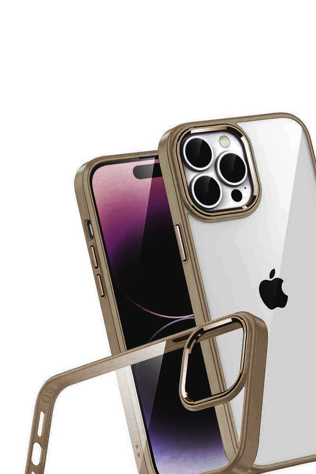 Mey İthalat® iPhone 15 Pro Max Lensli Silikon - Çöl Titanyum