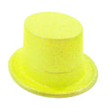Mey İthalat® Floresan Sarı Renk Simli Uzun Fötr Melon Şapka 12 cm