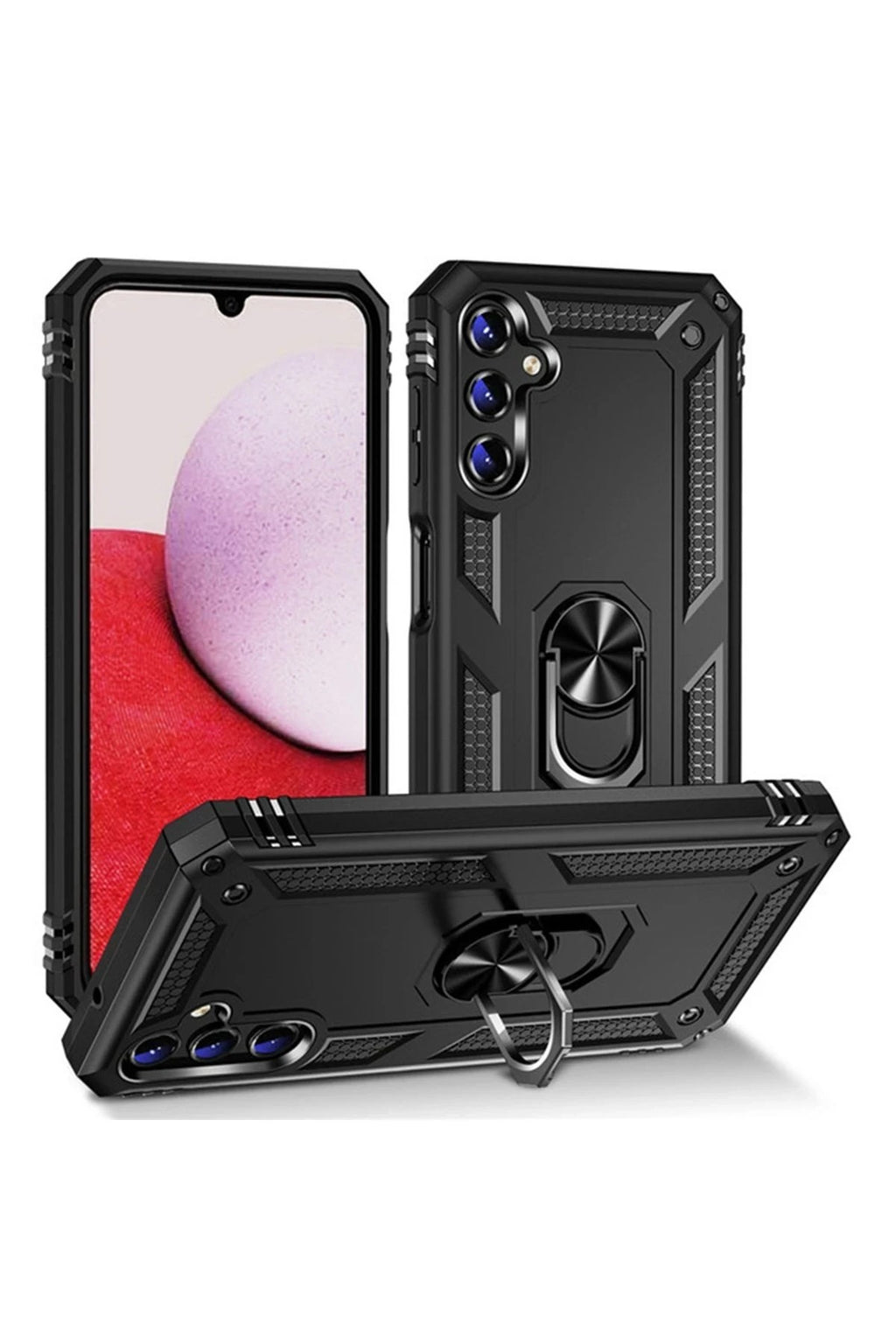 Mey İthalat® Samsung Galaxy A04S Kılıf Sofya Yüzüklü Silikon Kapak - Siyah