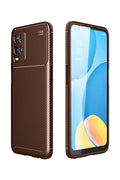 Mey İthalat® A54 4G Kılıf Auto Focus Karbon Kapak - Kahverengi