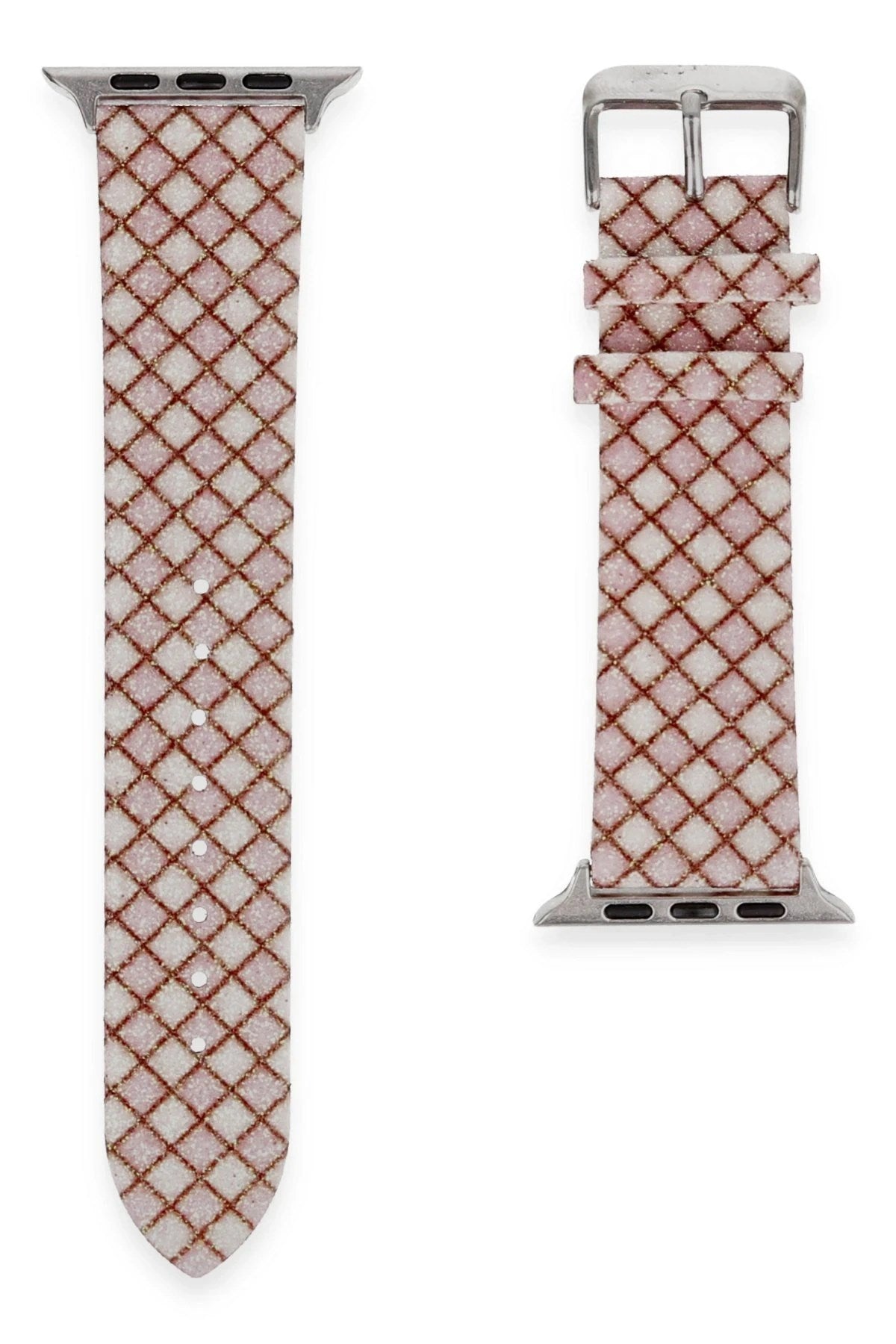 Mey İthalat® Watch 38mm Karo Motif Kordon - Pembe