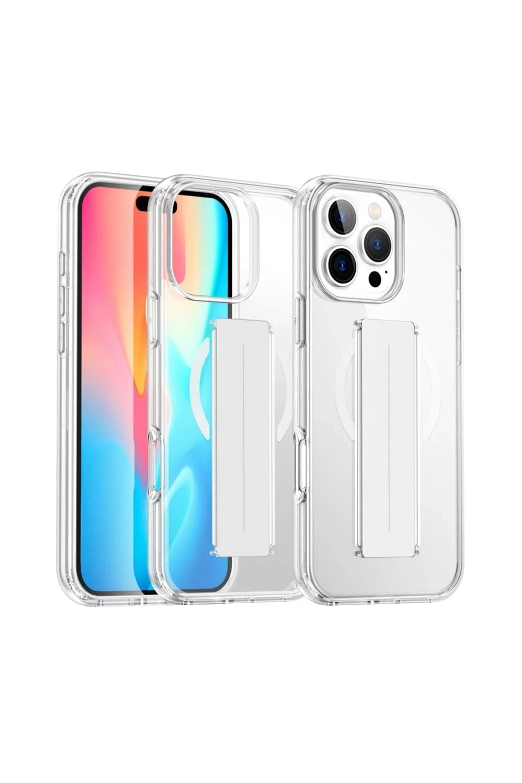 Mey İthalat® iPhone 16 Pro Kılıf Alfa Magsafe Standlı Kapak - Şeffaf