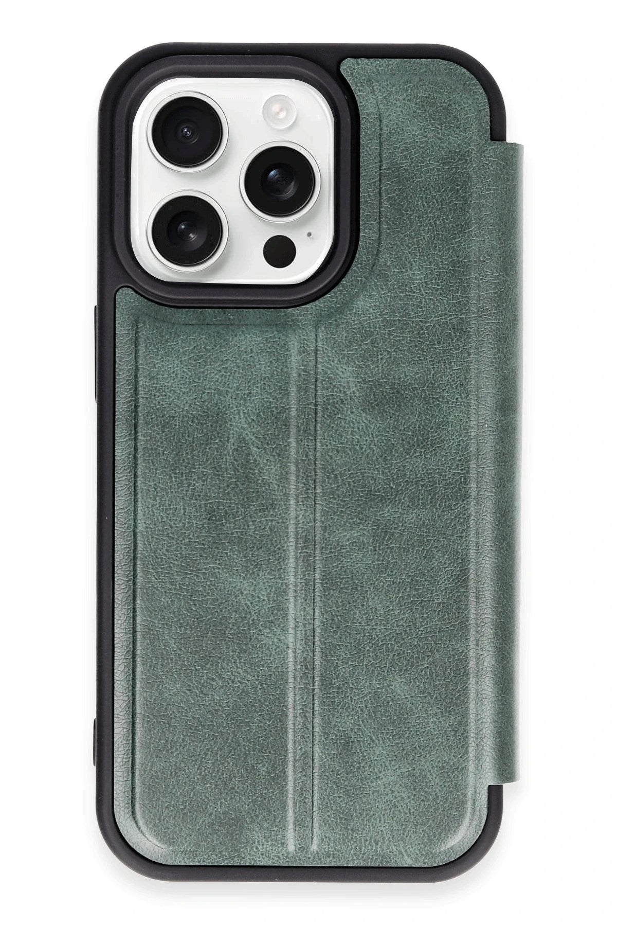 Mey İthalat® iPhone 14 Pro Kılıf Flip Cover - Koyu Yeşil