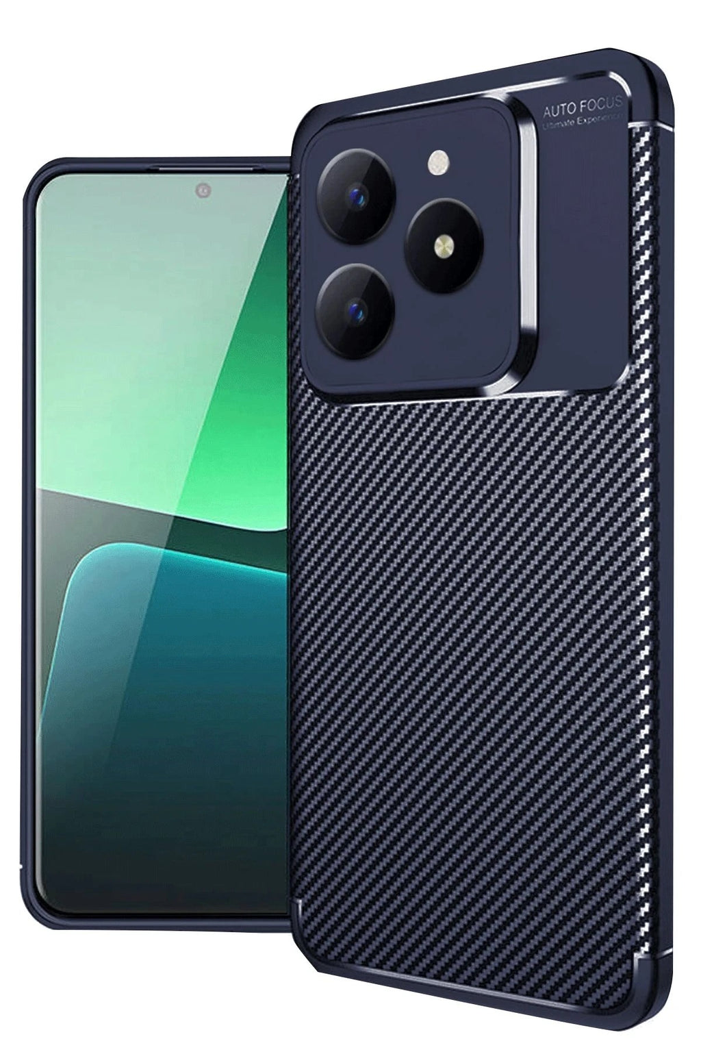 Mey İthalat® Realme C61 Kılıf Auto Focus Karbon Kapak - Lacivert