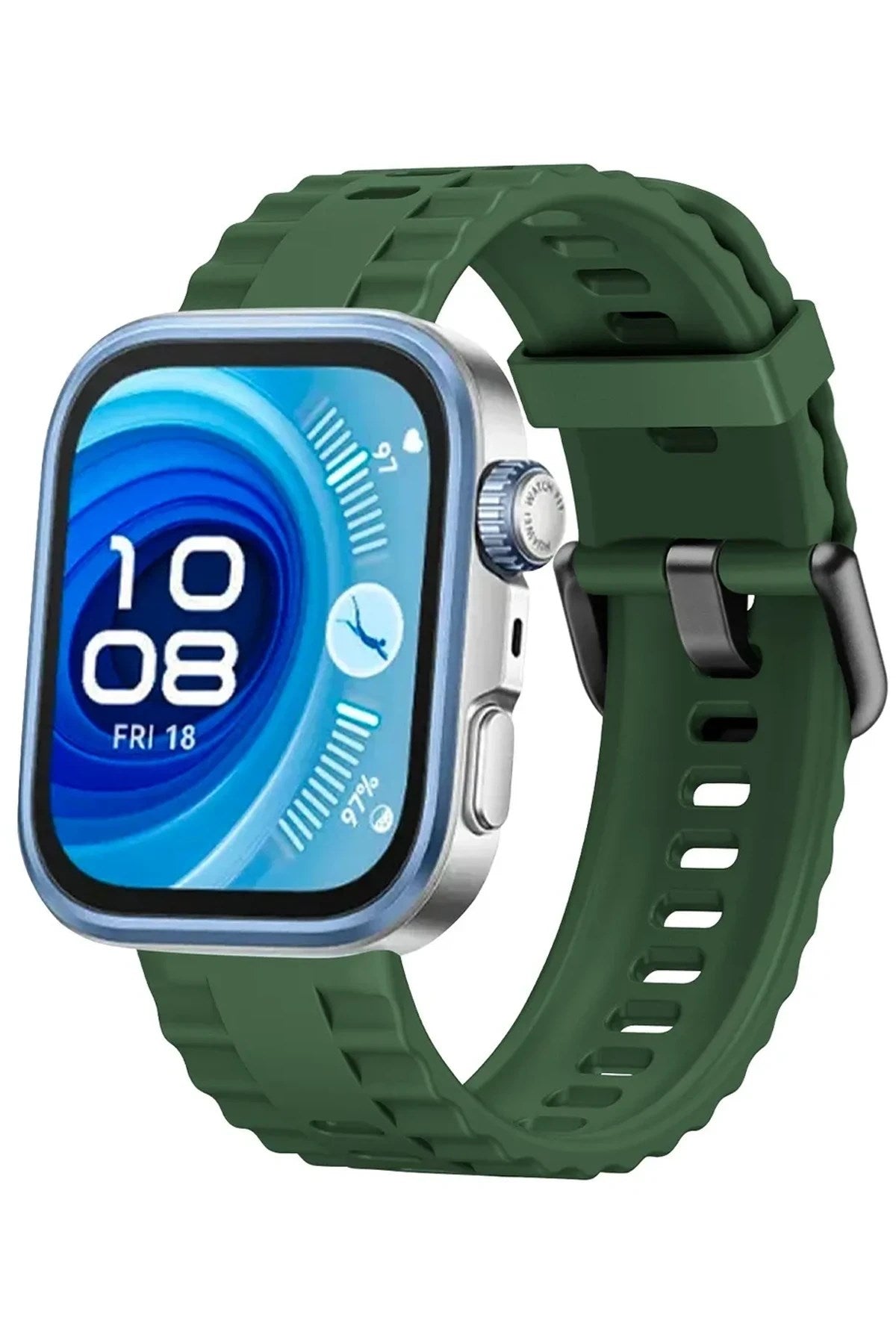 Mey İthalat® Huawei Watch Fit 3 Klasik Kordon - Koyu Yeşil