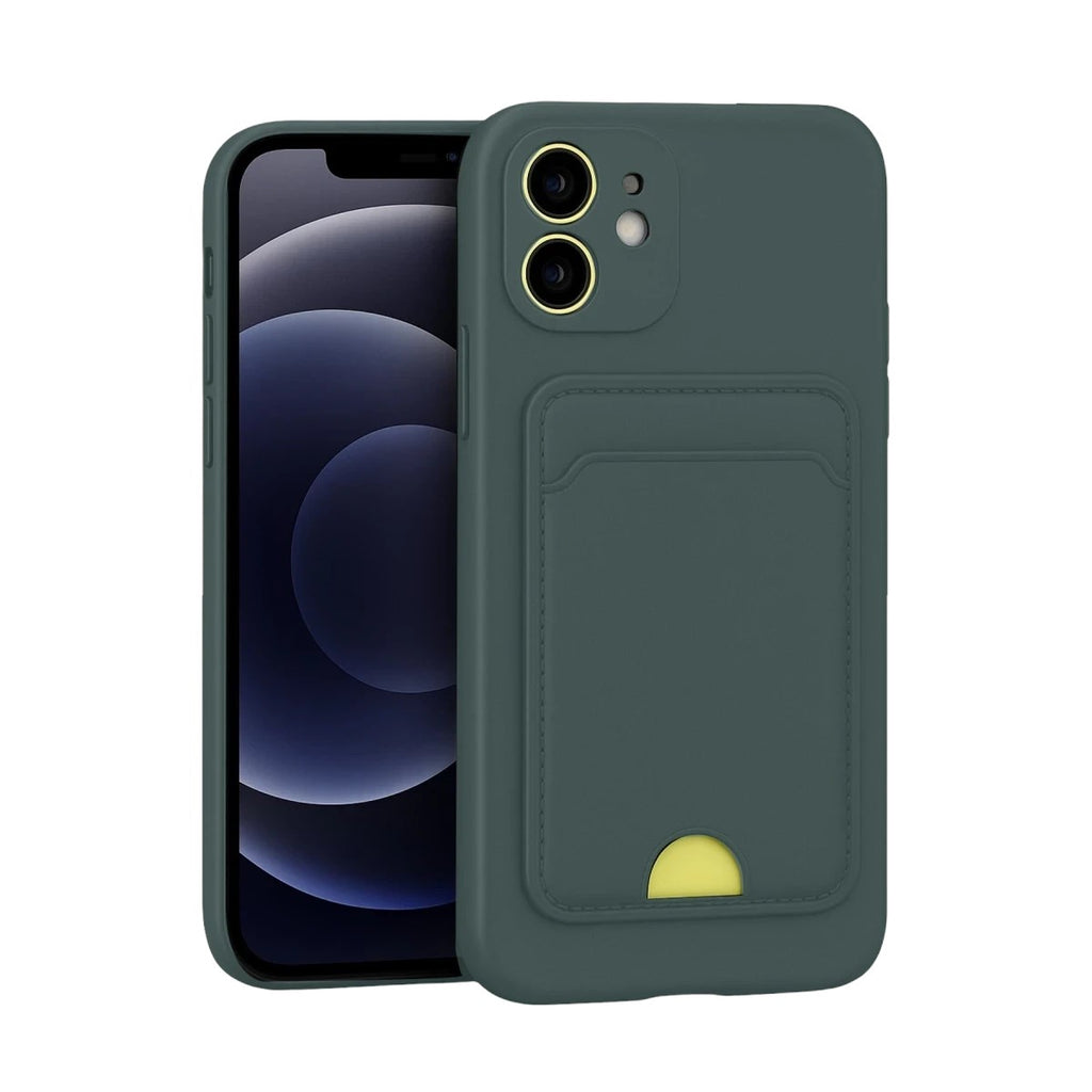 Mey İthalat® iPhone 11 Kılıf Kelvin Kartvizitli Silikon - Koyu Yeşil