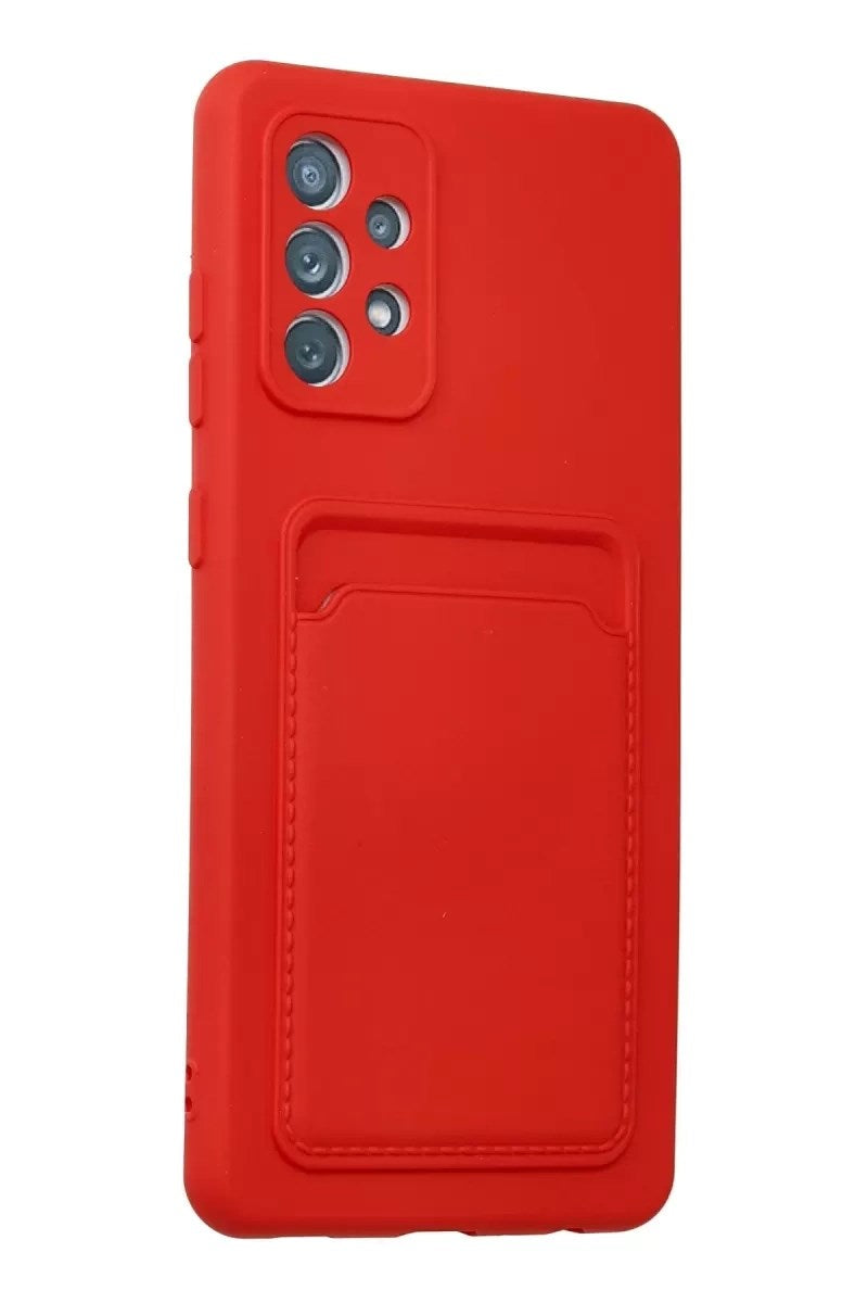 Mey İthalat® Samsung Galaxy A32 Kılıf Kelvin Kartvizitli Silikon - Kırmızı