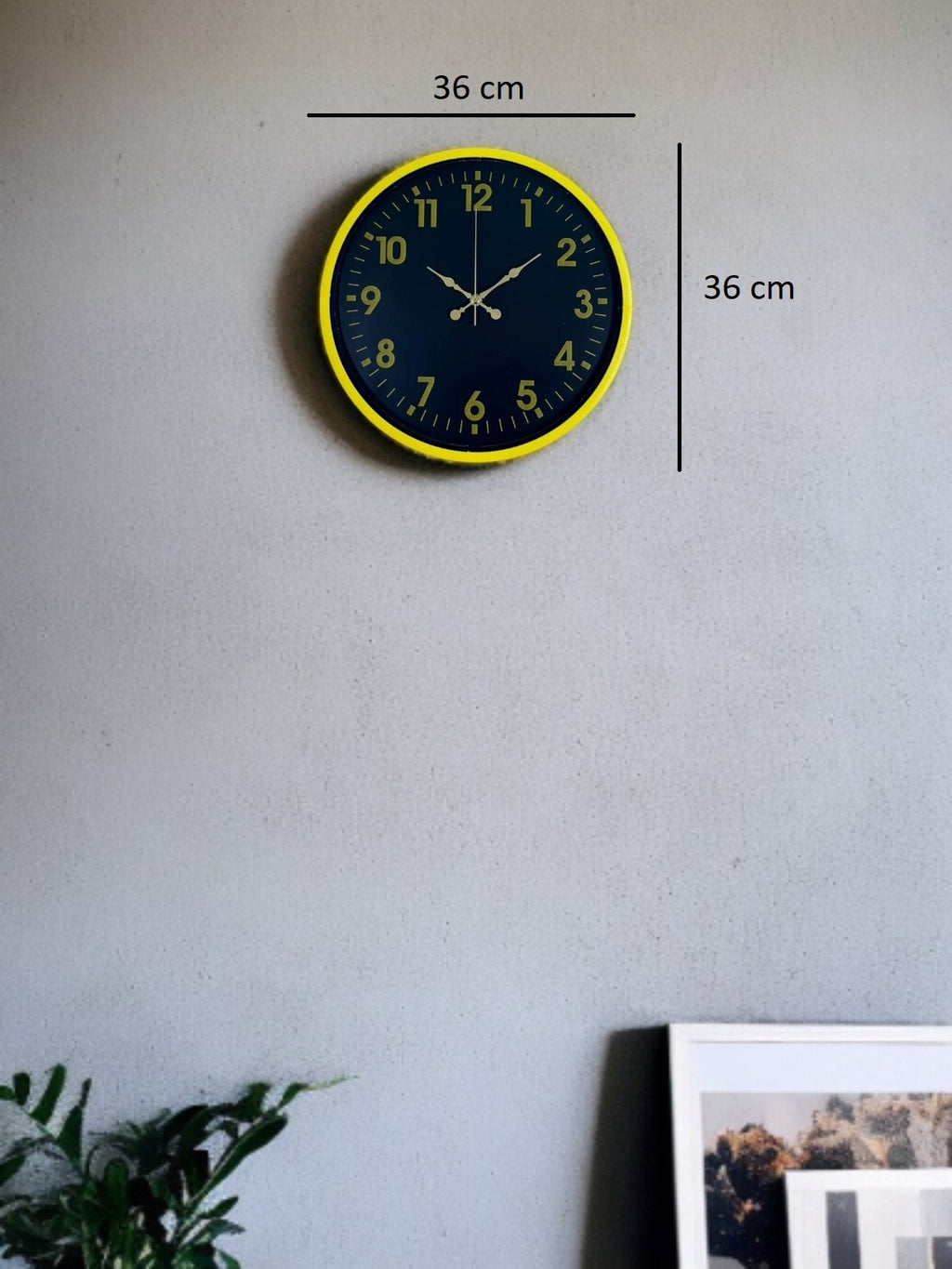 36 Cm Sarı Standart Duvar Saati