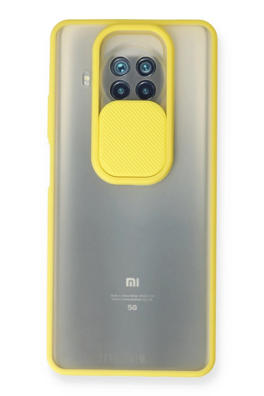 Mey İthalat® Mi 10T Lite Kılıf Palm Buzlu Kamera Sürgülü Silikon - Sarı