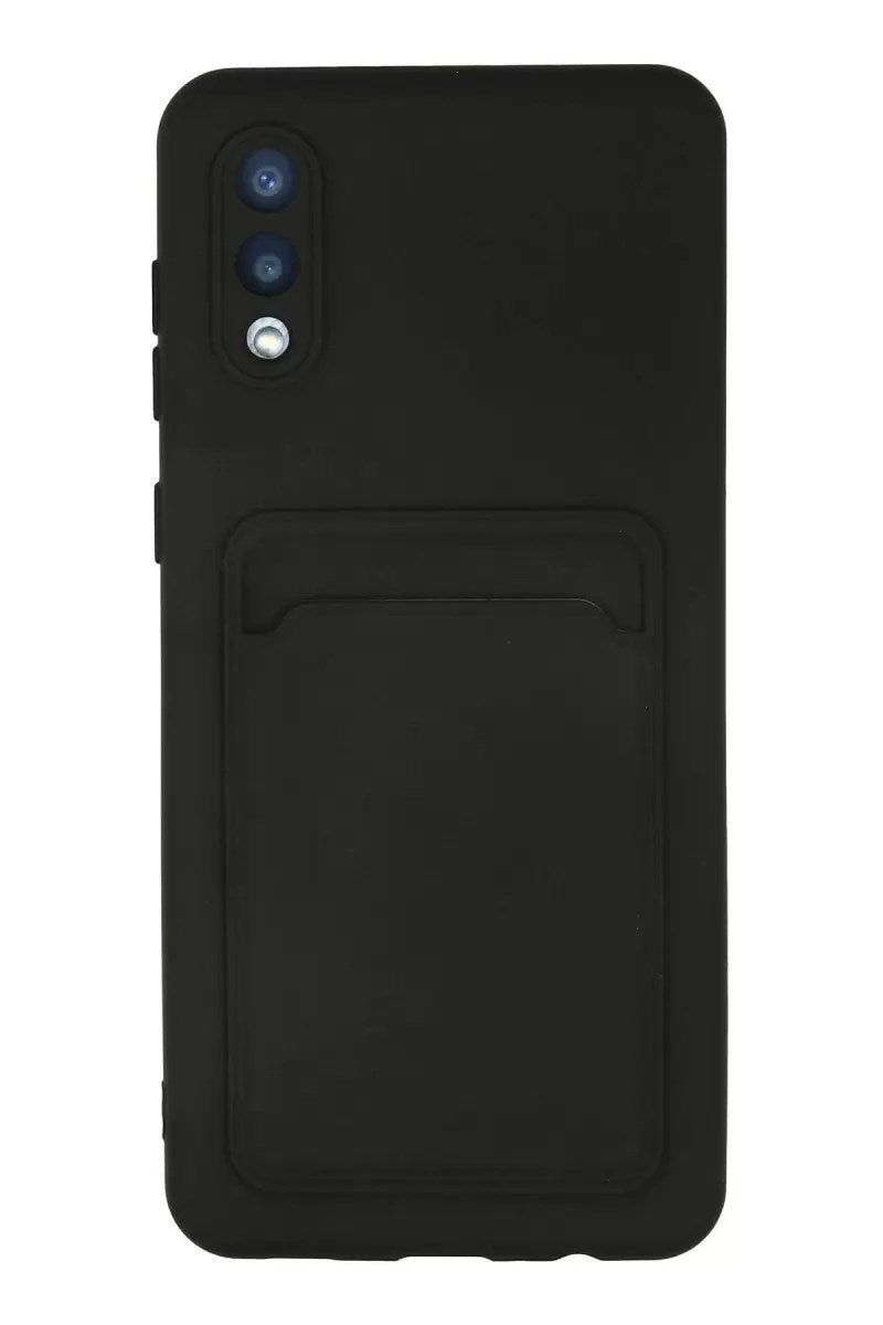 Mey İthalat® Samsung Galaxy A02 Kılıf Kelvin Kartvizitli Silikon - Siyah