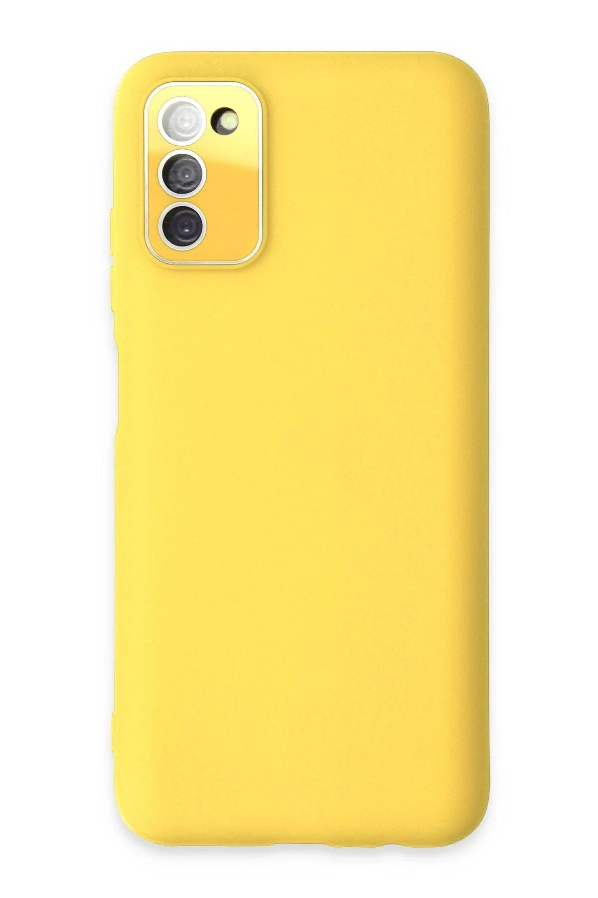 Mey İthalat® Samsung Galaxy A03S Kılıf Lansman Glass Kapak - Sarı