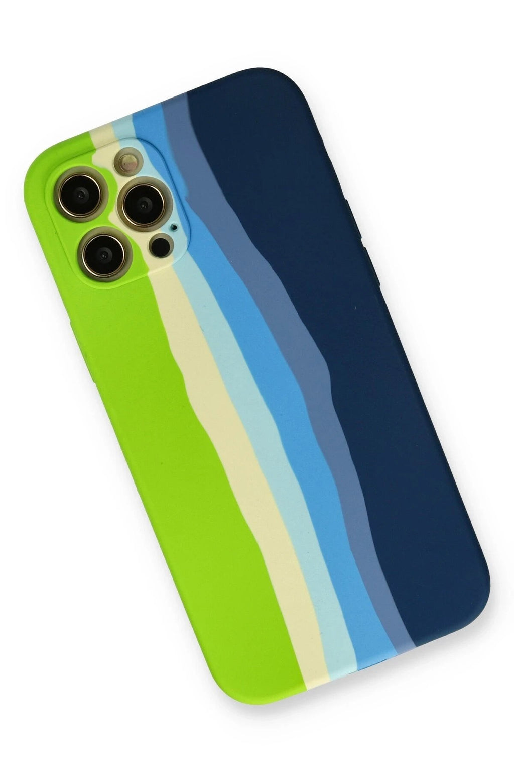 Mey İthalat® iPhone 12 Pro Max Kılıf Ebruli Lansman Silikon - Yeşil-Koyu Yeşil